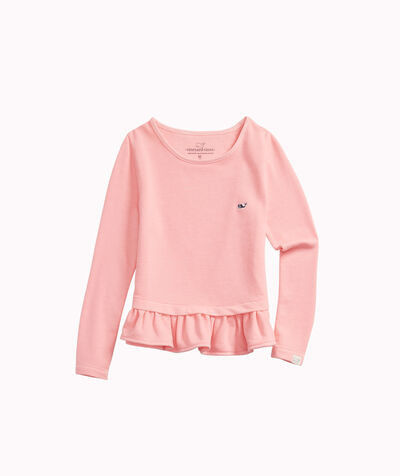 OUTLET Girls' Dreamcloth Peplum Crewneck | vineyard vines