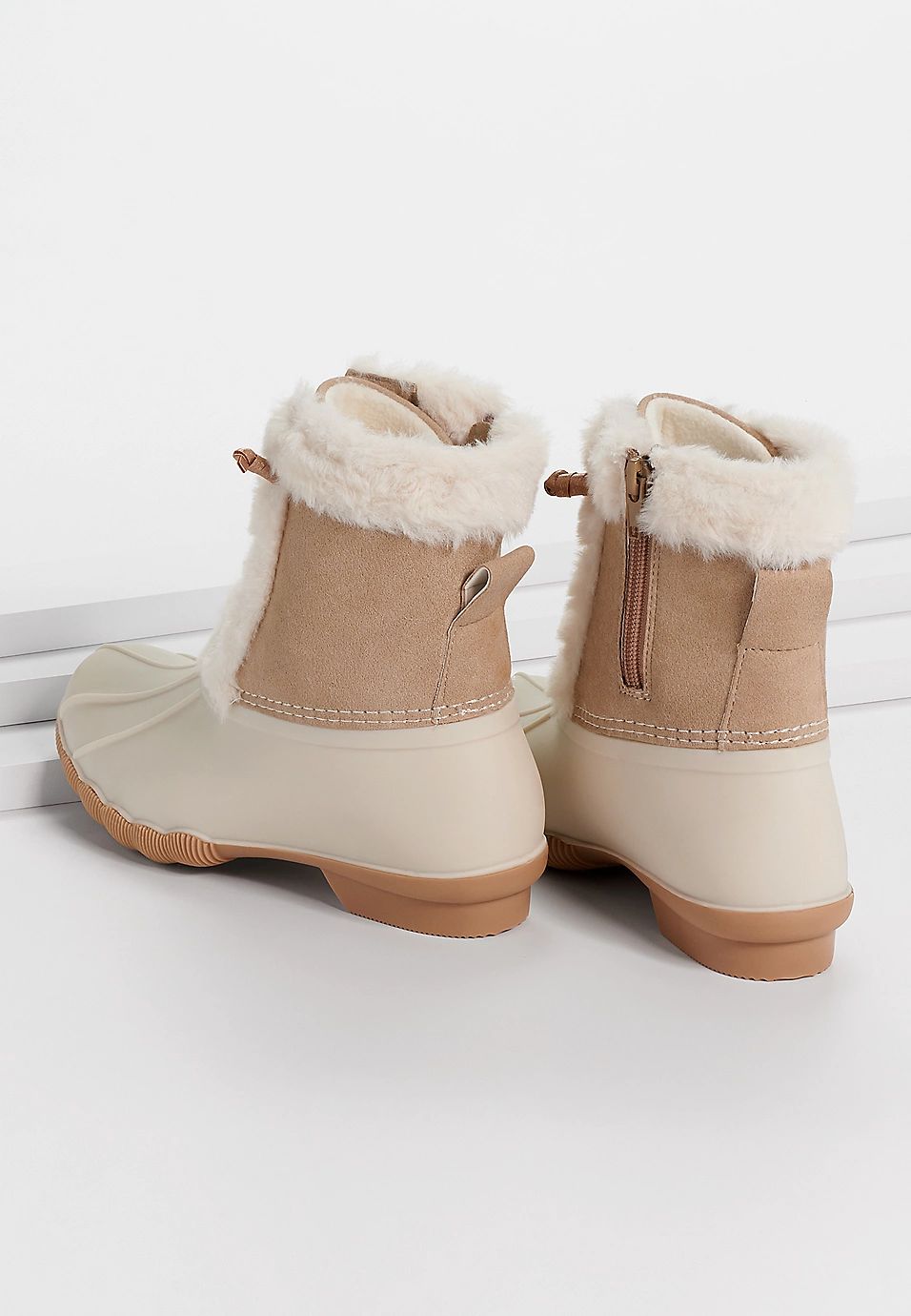 Julia Ivory Faux Fur Lined Duck Boot | Maurices