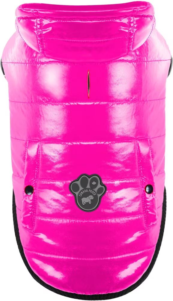 Canada Pooch Shiny North Pole Insulated Dog Puffer Vest, Pink, 10 | Chewy.com