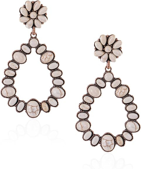 Rustic Couture's Western Turquoise Earrings for Women Statement Western Country Jewelry | Amazon (US)