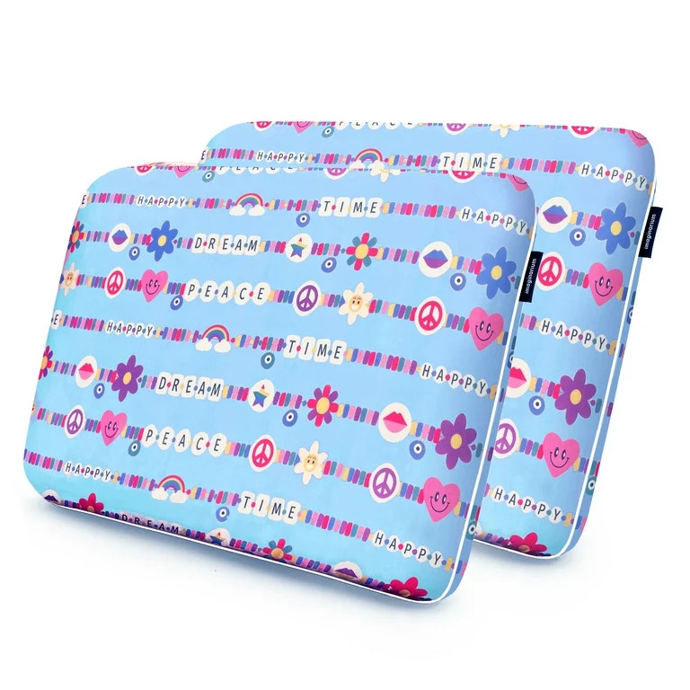 Memory Foam Fun Pillow with Cool-to-the-Touch Cover, Standard/Queen, Blue Friendship Bracelet 2 P... | Walmart (US)