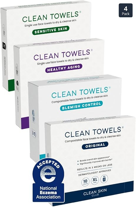 Clean Skin Club Clean Towels® XL Variety 4-Pack Travel Set, Disposable Face Towels, Includes Ori... | Amazon (US)