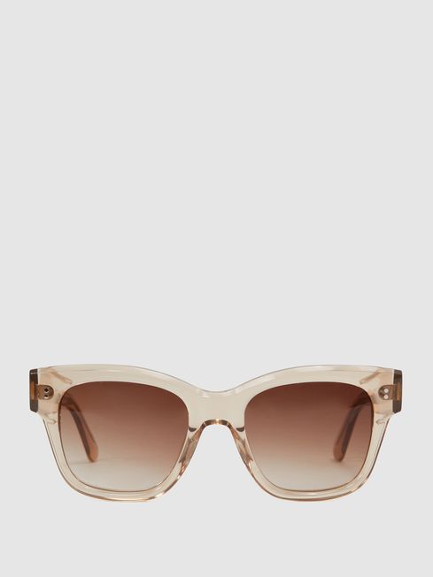 Reiss Ecru Seven Chimi Large Frame Acetate Sunglasses | Reiss UK