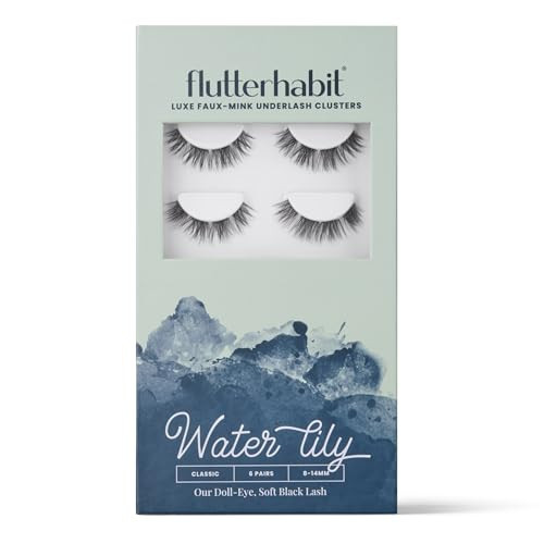 FlutterHabit Water Lily Lash Clusters for Women, Salon Quality At Home Eyelashes Extension Kit, 6 Lash Sets, No Lash Glue Included | Amazon (US)