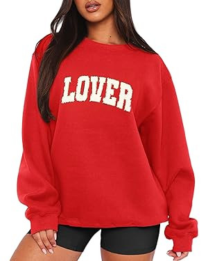 MAPICK Valentine Sweatshirts for Women Lover Glitter Patch Pullover Sweaters Long Sleeve Oversize... | Amazon (US)