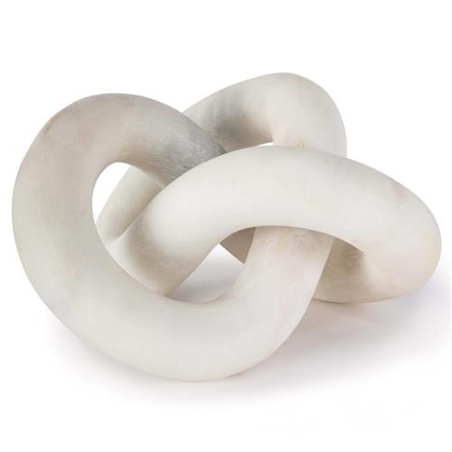 Regina Andrew Cassius Modern Classic White Marble Chain Link Sculpture | Kathy Kuo Home