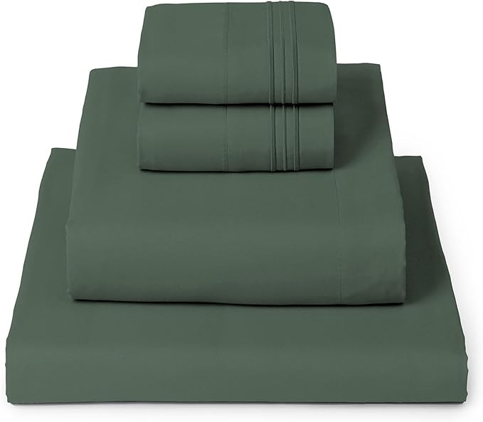Mellanni King Sheets Set 4 PC Iconic Collection Emerald Green | Amazon (US)