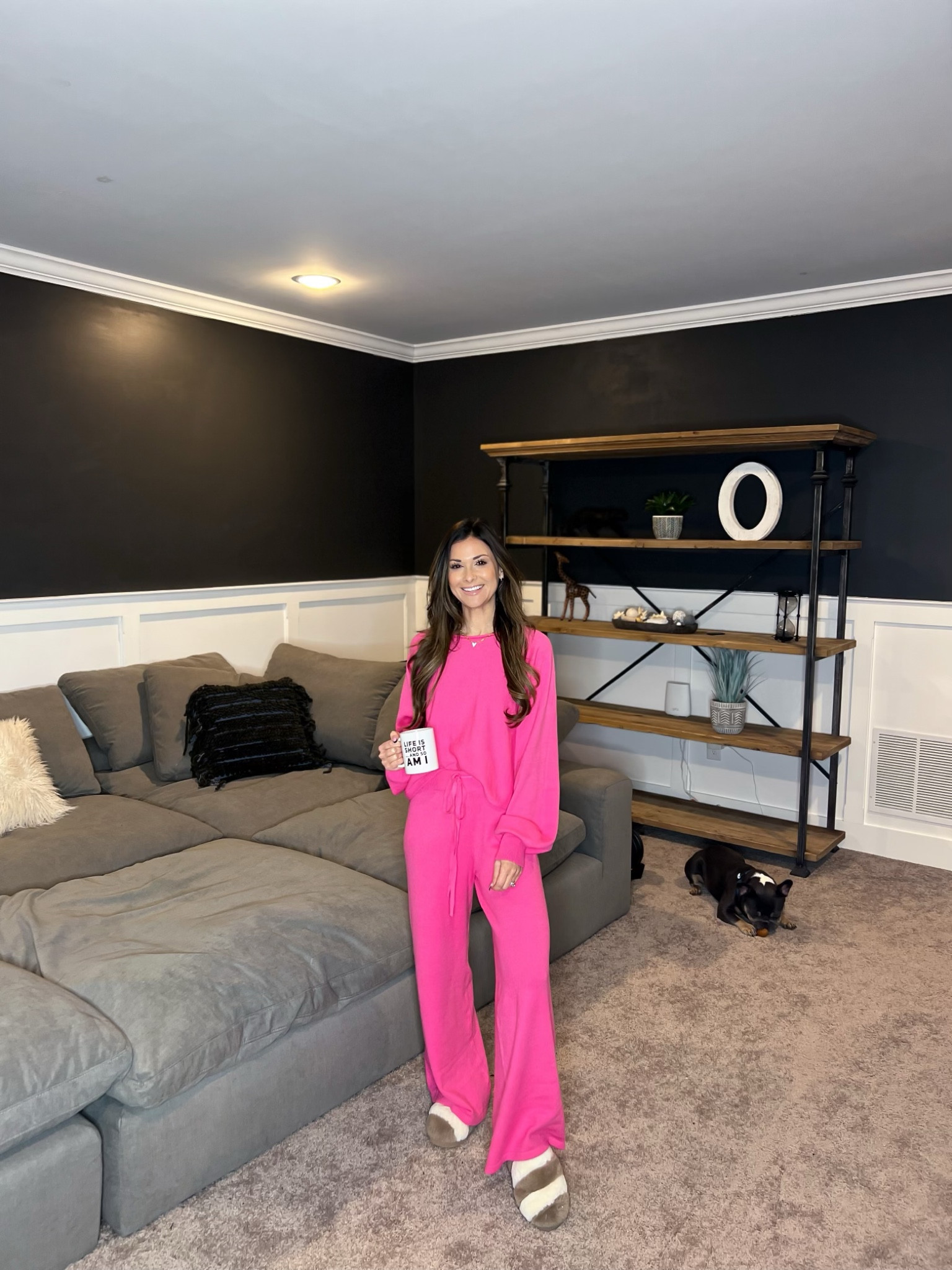 Lounge set//size small//size up if between or like looser//reg length on 5’1 me//ankle length if taller//slippers//new customers try code OFFER for $15 off 

#LTKsalealert #LTKunder50