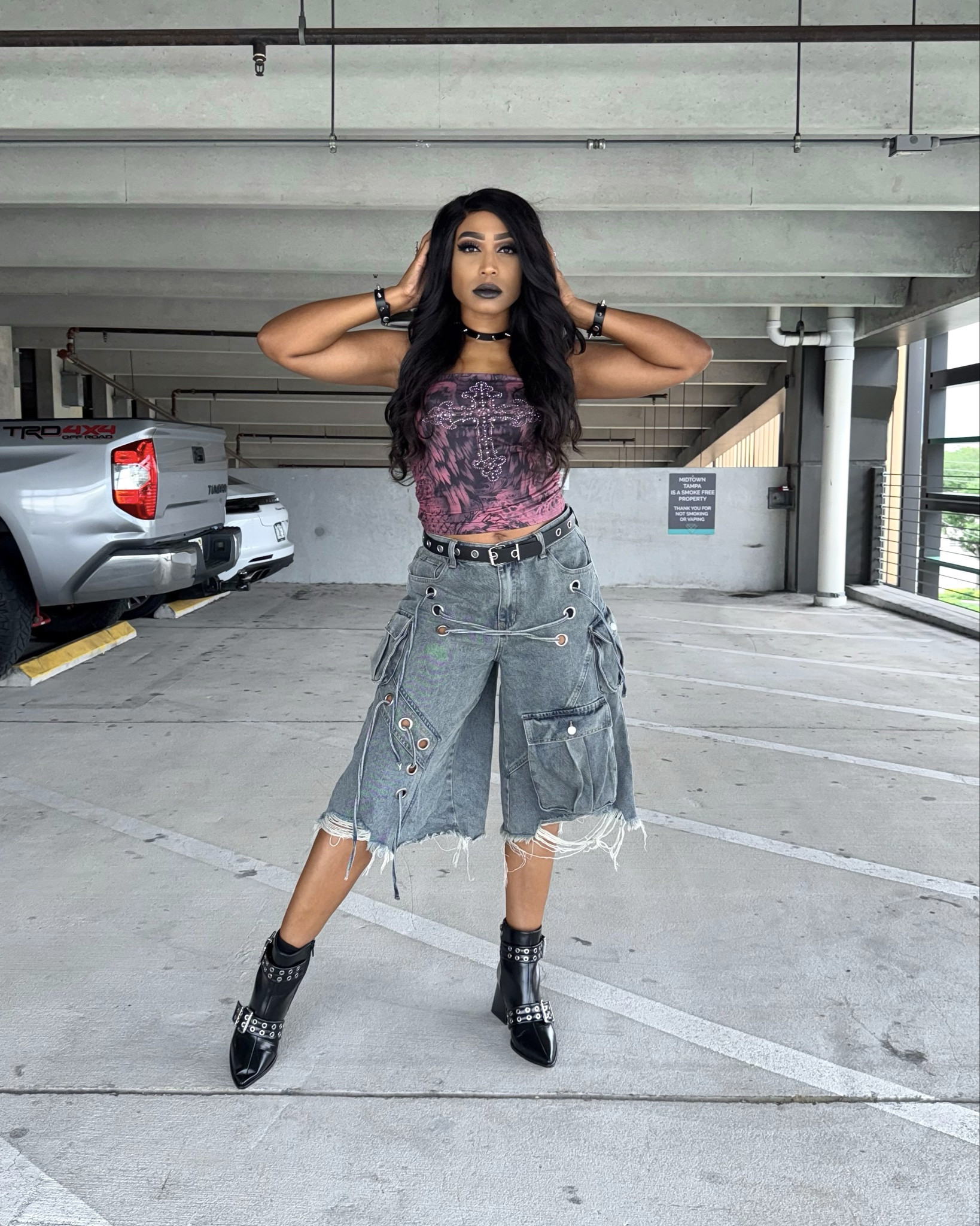 I am back this week with @romwe with another edgy outfit 🔥🔥🔥 I call this streetwear meets punk, 90s edition ✨🤘🏽✨ 

#LTKMidsize #LTKShoeCrush #LTKStyleTip