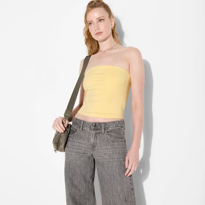Women's ButterBliss Tube Top - Wild Fable™ Light Yellow M | Target