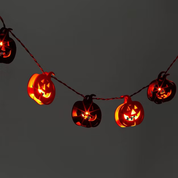 10ct LED Wood Pumpkin Halloween String Lights - Hyde & EEK! Boutique™ | Target