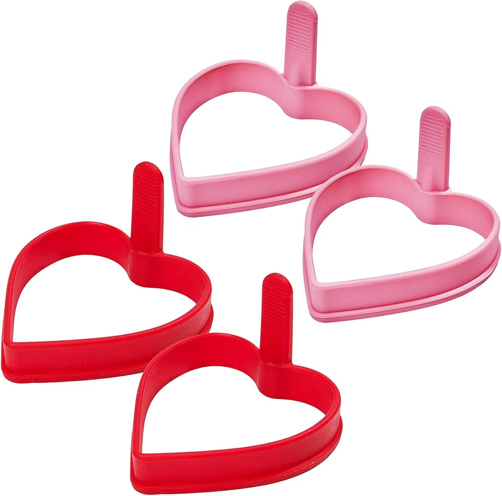 Heart Silicone Pancake Molds, 4 Pack Silicone Pancake Molds for Heart Shape Pancakes, Pancake Mak... | Amazon (US)