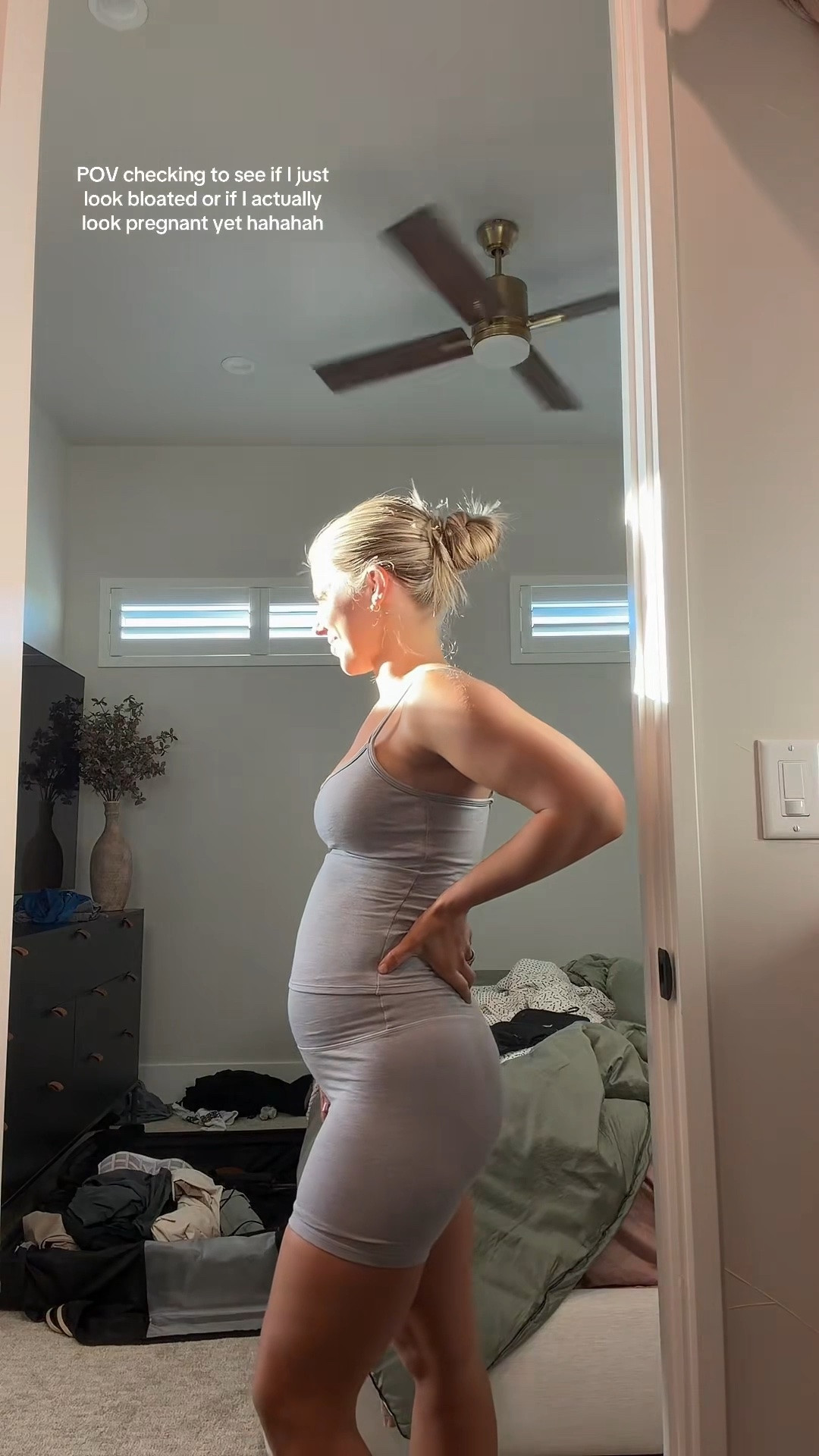 At that stage that it’s like did she have a big meal or is she carrying a whole child

#LTKfitnessgoals #LTKActive #LTKBump