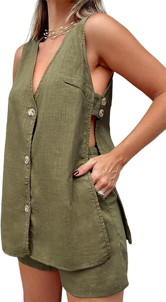 Tankaneo Womens Summer Vacation Outfits Beach Travel Cruise Resort Wear 2 Piece Short Sets Casual... | Amazon (US)