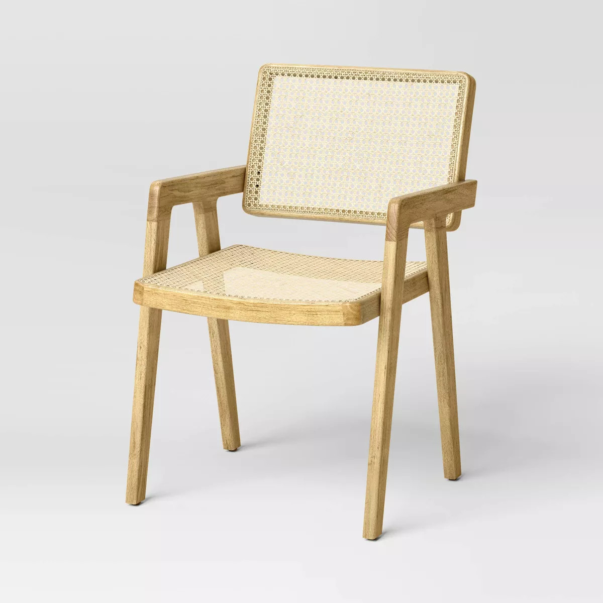 Wood Framed Woven Panel Dining Arm Chair Natural - Threshold™ | Target