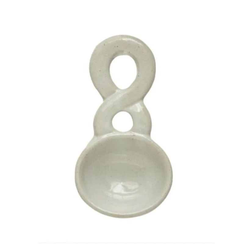 Twisted Handle Stoneware Scoop | Linen & Flax Co