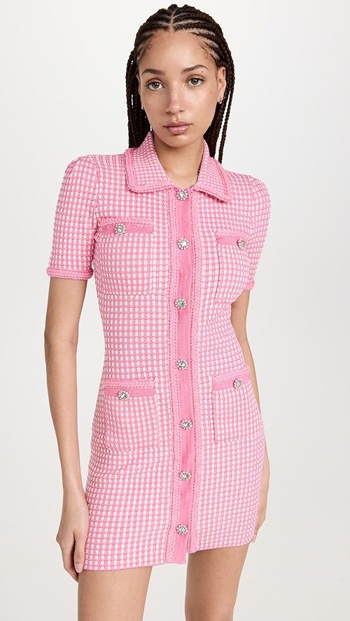 Pink Metallic Knitted Mini Dress | Shopbop