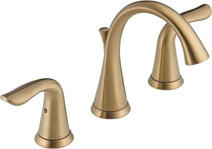 Delta Faucet Lahara Widespread Bathroom Faucet 3 Hole, Gold Bathroom Faucet, Diamond Seal Technol... | Amazon (US)