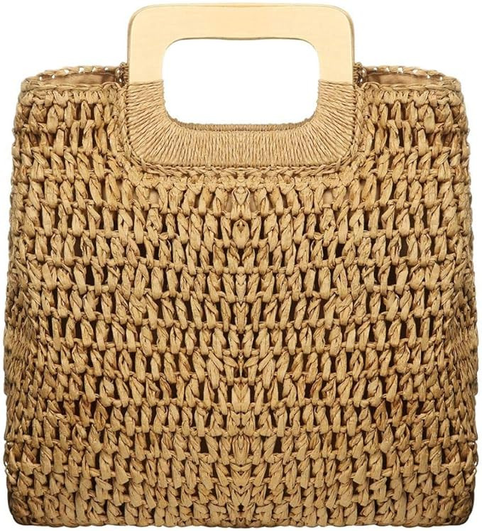 YYW Straw Tote Bag Women Hand Woven Large Casual Handbags Hobo Straw Beach Bag with Lining Pocket... | Amazon (US)