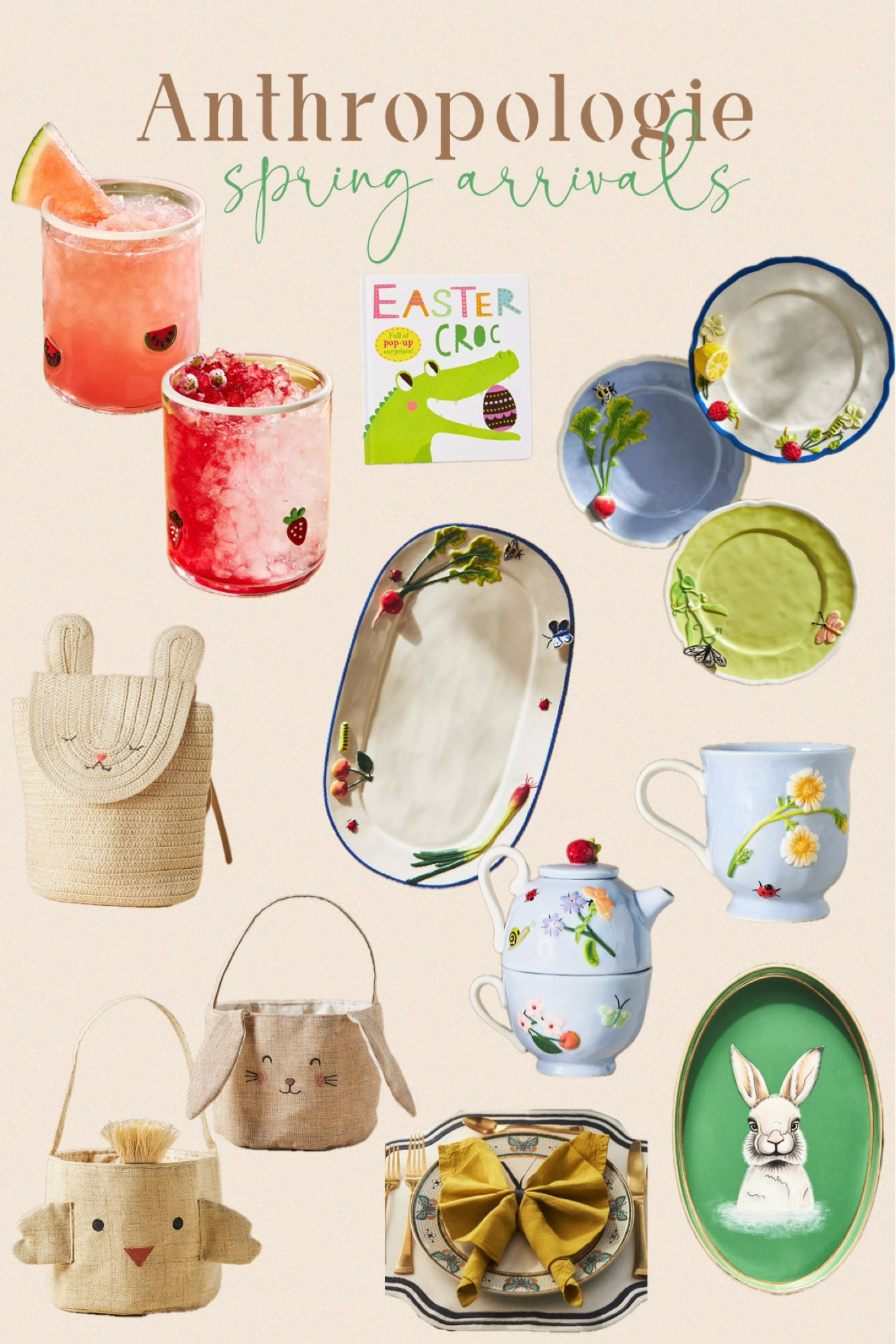 Spring arrived to @anthropologie
Here are my favorite picks.

Les Ottomans Handpainted Bunny Tray / Raffia Bunny Backpack /Klatso Handwoven Carrot Napkin Rings, Set of 4 / Faye Platter / Bunny Easter Basket / Easter Croc Pop-Up Book / Icon Juice Glasses / By Anthropologie Short-Sleeve Printed Sweater / The Butterfly Place Setting Bundle / Faye Mug / Faye Desser Plate / Faye Tea For One Tea Set 

#anthropologie #anthroliving #anthrohome #easter #spring #bunny #egg #faye #rabbit #home #homedecor #gabrielapolacek

#LTKfindsunder50 #LTKhome #LTKSeasonal