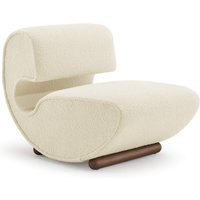 Galerie Glustin Contemporary Sculptural Curved Upholstered Lounge Chair Classic Boucle-Pearl | Eternity Modern