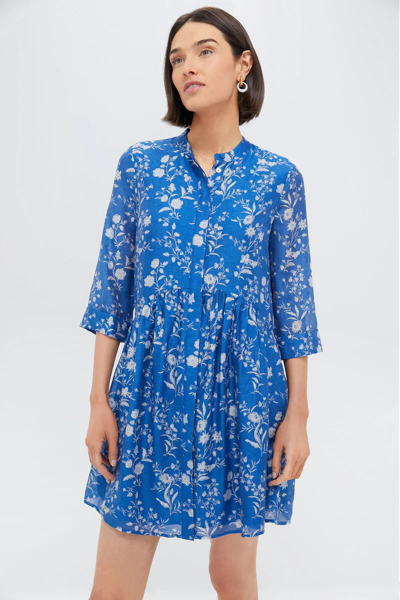 Limoges Floral Royal Shirt Dress | Tuckernuck (US)