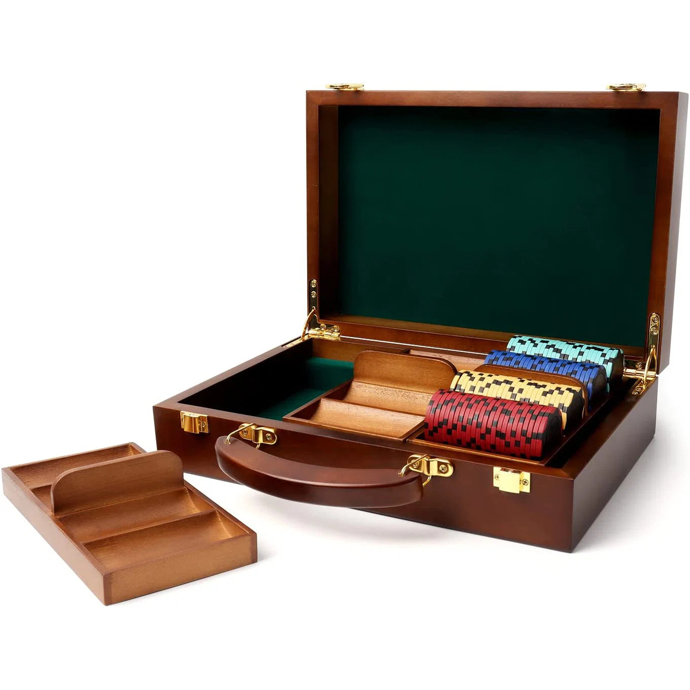 GSE Games & Sports Expert 300ct Solid Wood Poker Chip Cases with Chip Trays | Wayfair | Wayfair North America