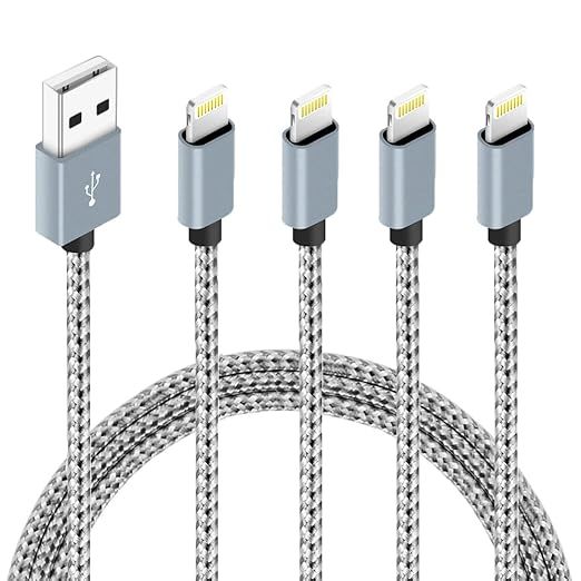 4pack,(3ft, 6ft,6ft,10ft), Certified iPhone Charger Lightning Cable High Speed Nylon Braided USB ... | Amazon (US)