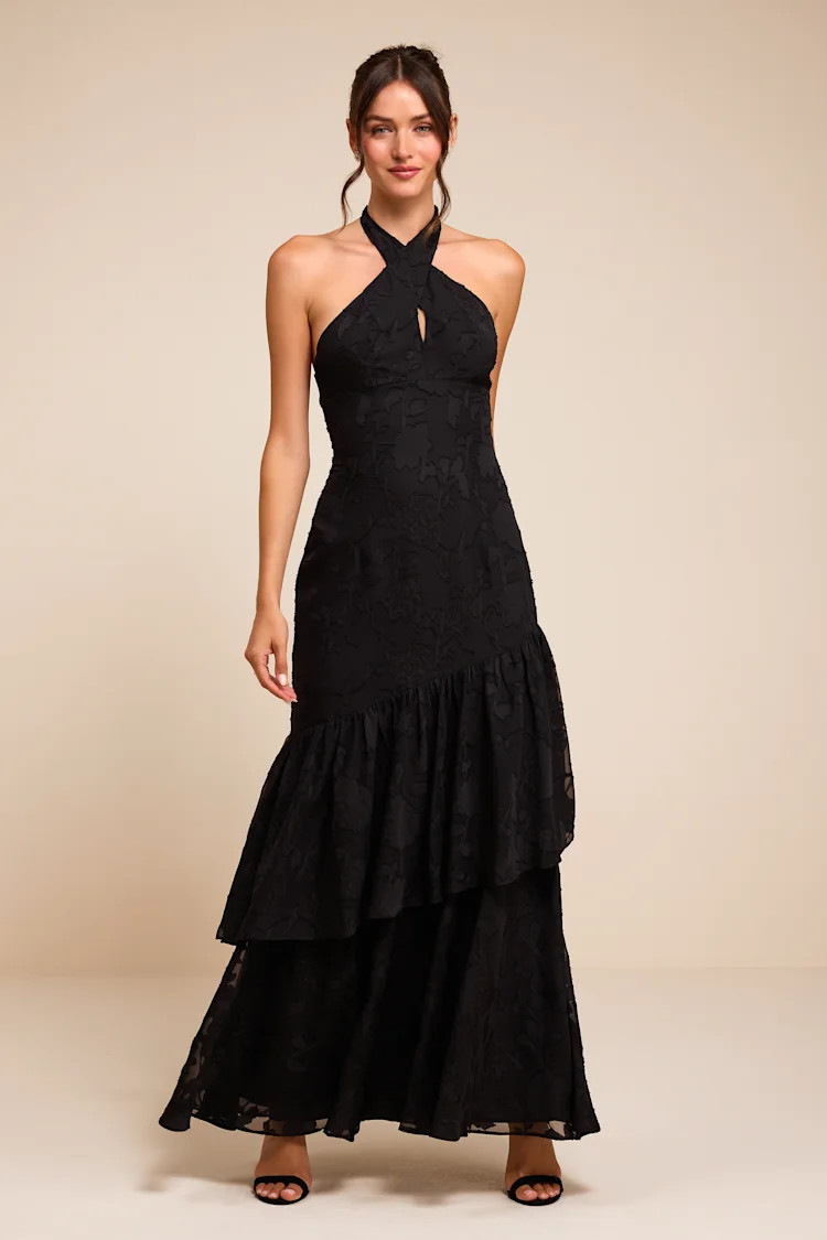 Eloria Black Halter Maxi Dress | Lulus