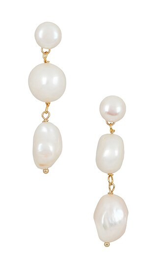 Pearl Drop Earring in Pearl White | Revolve Clothing (Global)
