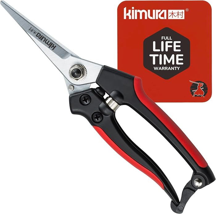 Kimura\u00ae 8" Pro Pruning Scissors, Premium Japanese SK5 Hi-Carbon Steel Blades, Non-Slip Vinyl... | Amazon (US)