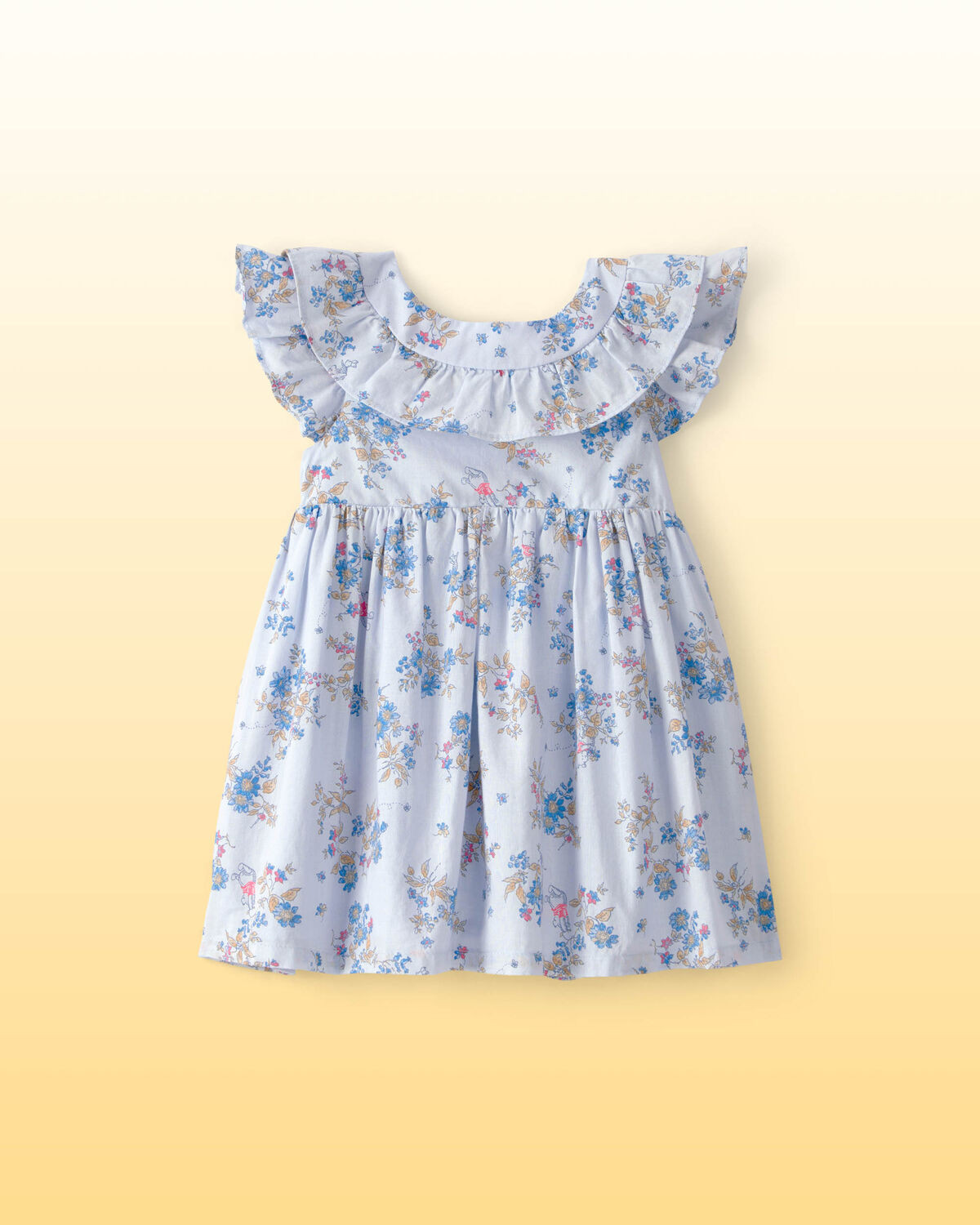Blue - Baby Girl Disney© Winnie the Pooh Floral Dress with Ruffle Neckline - Blue, Selected | Carter's Inc