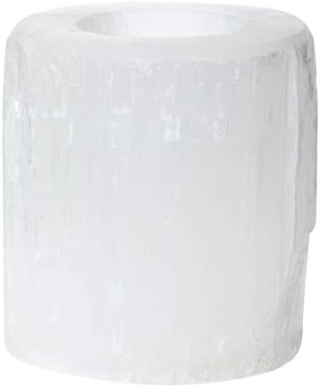Natural Solid White Selenite Candleholder - Perfect for Meditation and Reflection - 3" Tall (1) | Amazon (US)
