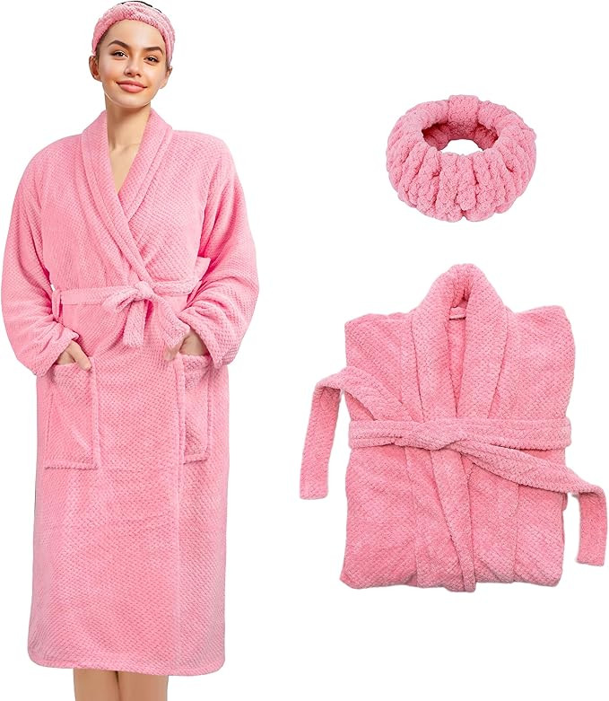 BABYSHEEP Womens Robe Premium Microfiber Bathrobe Full Length,Fluffy Cozy Warm Bathrobes | Amazon (US)