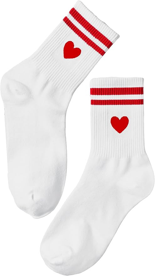 SHENHE Women's Striped Letter Print Athletic Running Above Ankle Crew Socks | Amazon (US)