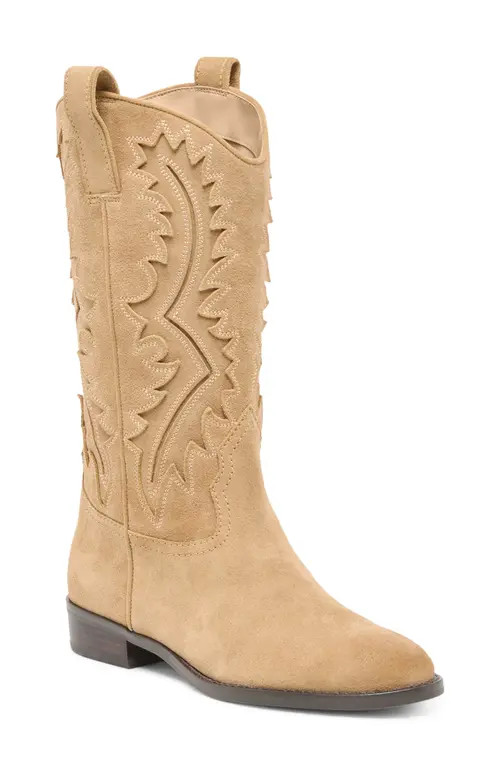 Dolce Vita Tomara Western Boot in Cashew Suede at Nordstrom, Size 6.5 | Nordstrom