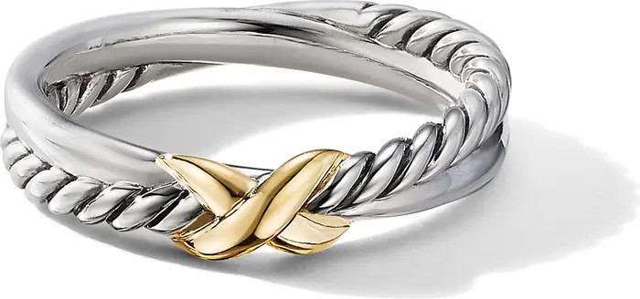 Petite X Ring with 18K Yellow Gold | Nordstrom