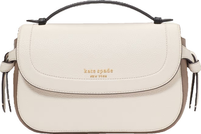 kate sapde new york Knott Colorblocked Small Pebbled Leather Top Handle Crossbody  - Macy's | Macy's