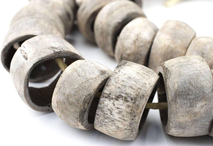Rustic Grey Bone Beads - Full Strand of Fair Trade African Beads - The Bead Chest (Ring, Rustic G... | Amazon (US)
