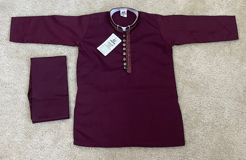 Pakistani boys kurta pajama set | Burgundy salwar kameez | Etsy (CAD)
