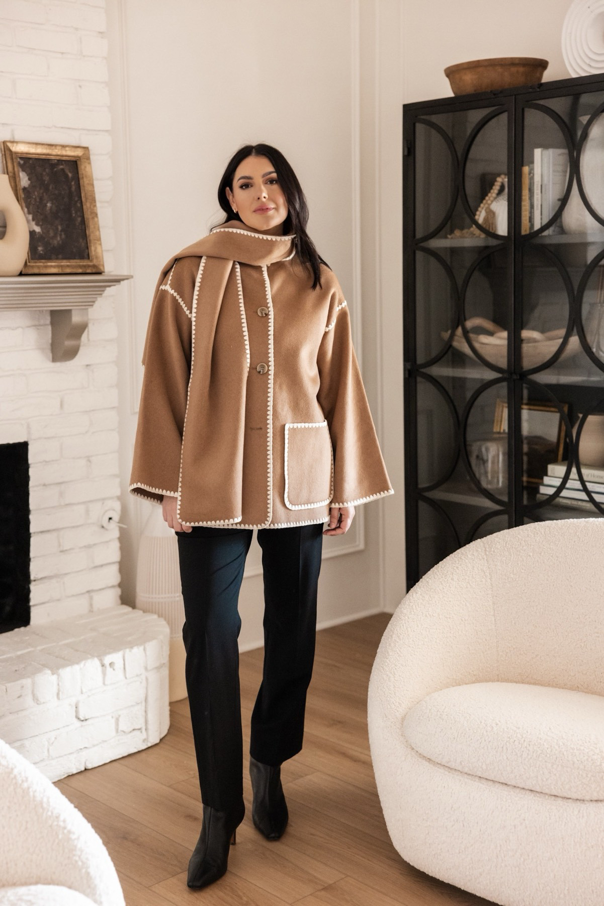 My coat + scarf combo is on sale today only at Quince! I'm in the medium, it runs true to size!  

 