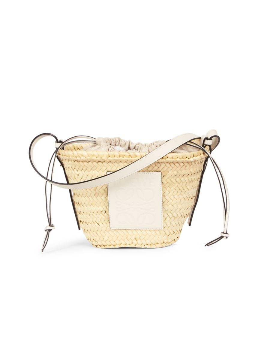 LOEWE x Paula's Ibiza Raffia & Leather Bucket Bag | Saks Fifth Avenue