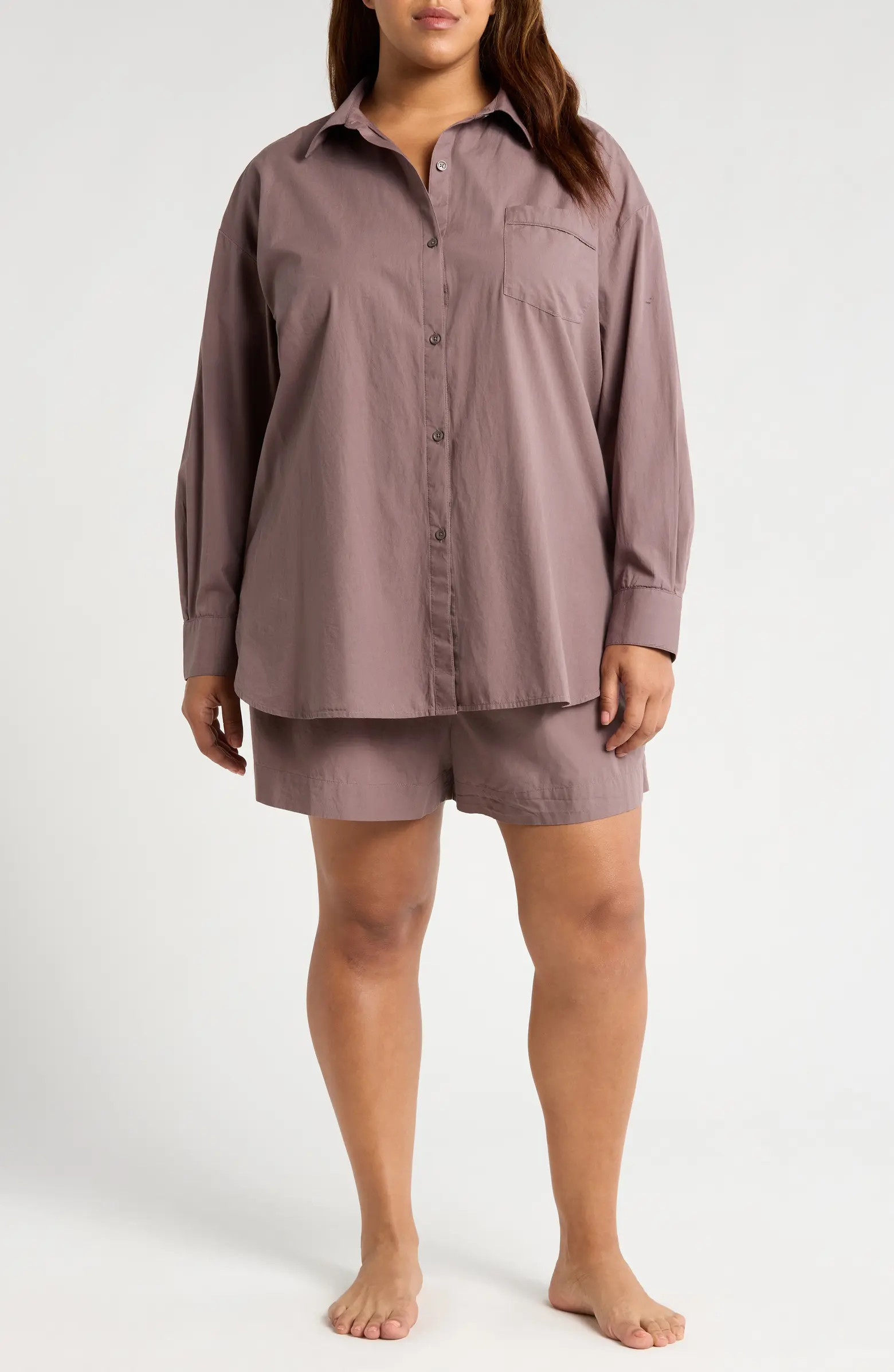 Oversize Shirting Short Pajamas | Nordstrom