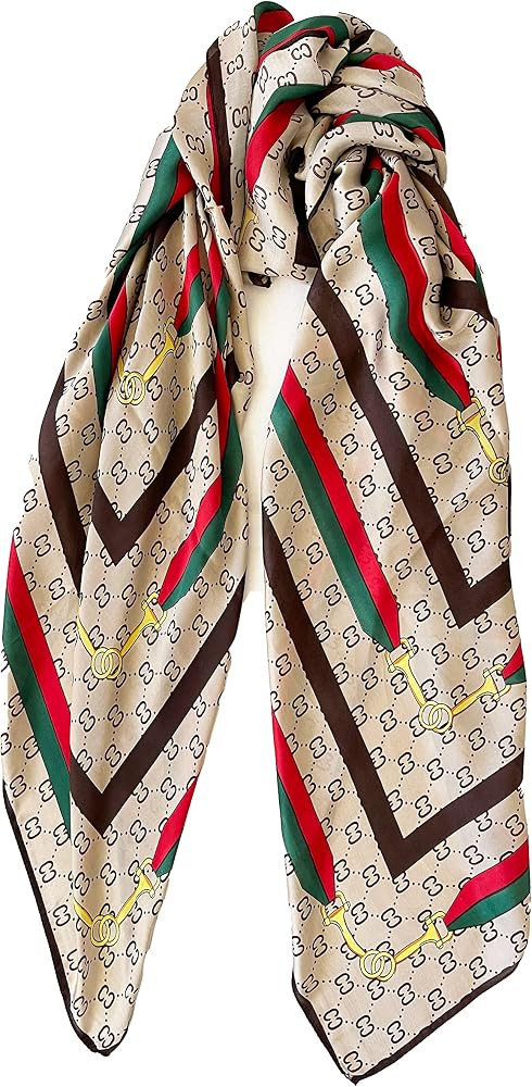 Apexmode Silk Like Scarf Women Scarf 51" x 51" Fashion Pattern Large Square Satin Shawl Pashmina ... | Amazon (US)
