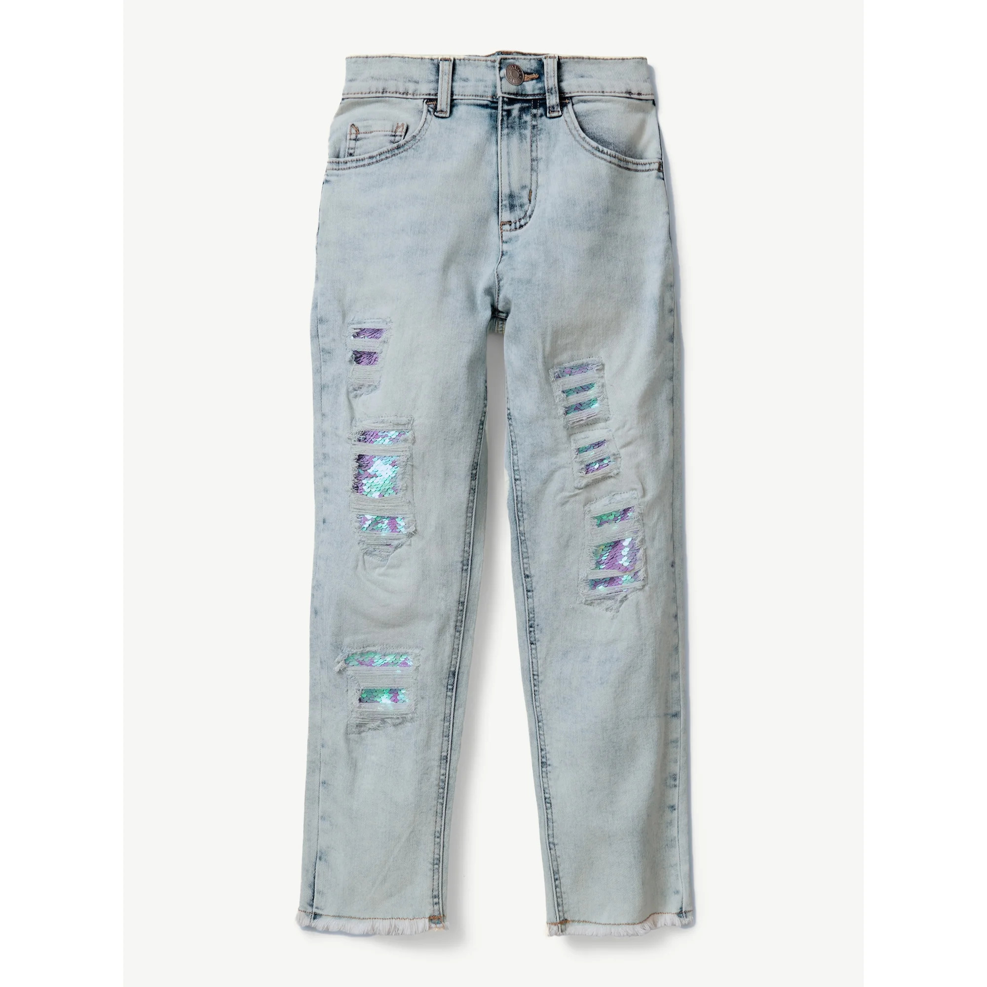 Justice Girls Sequin Mini Mom Jean, Sizes 6-18 | Walmart (US)