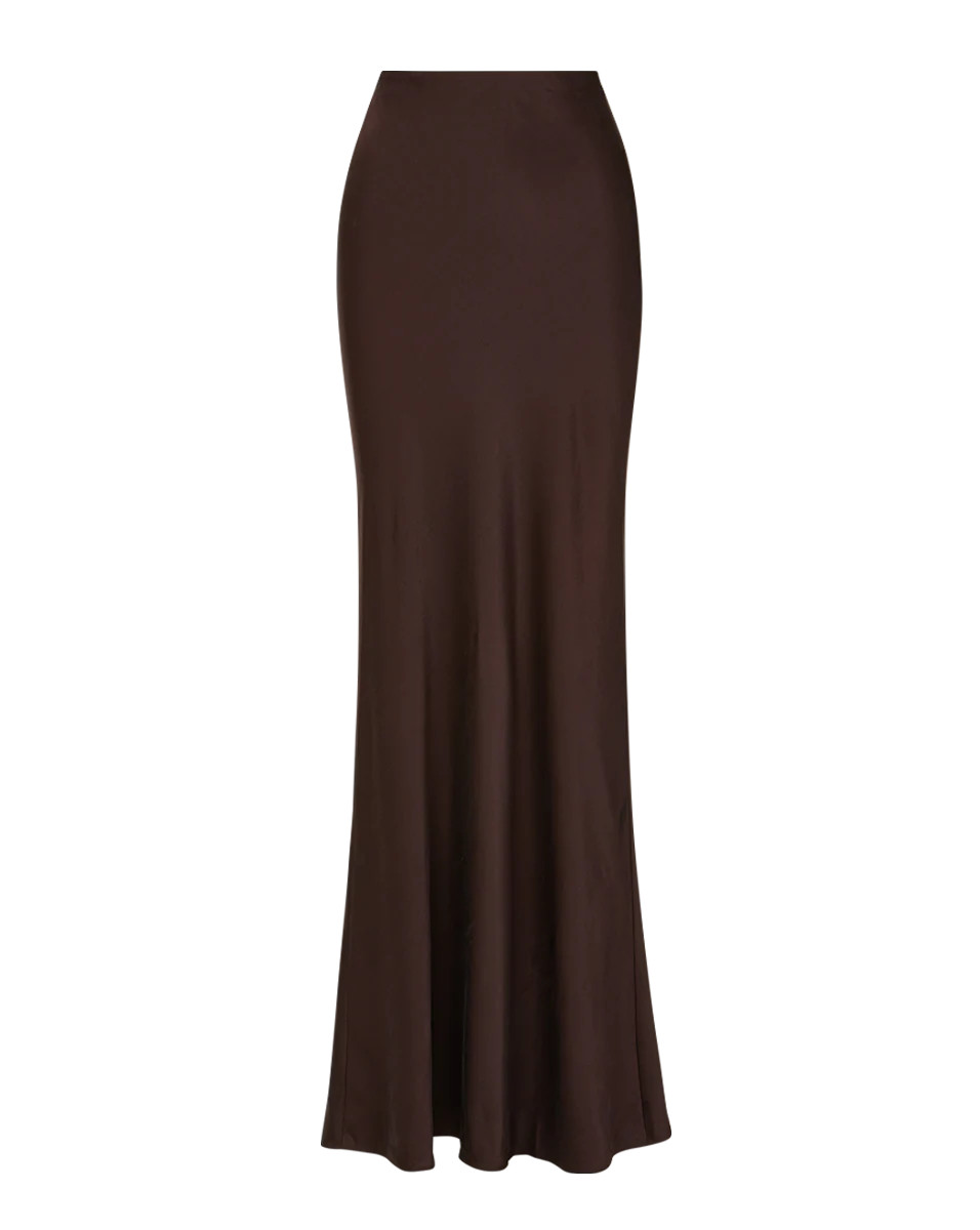 Medina Silk Skirt in Dark Chocolate | Veronica Beard | Veronica Beard
