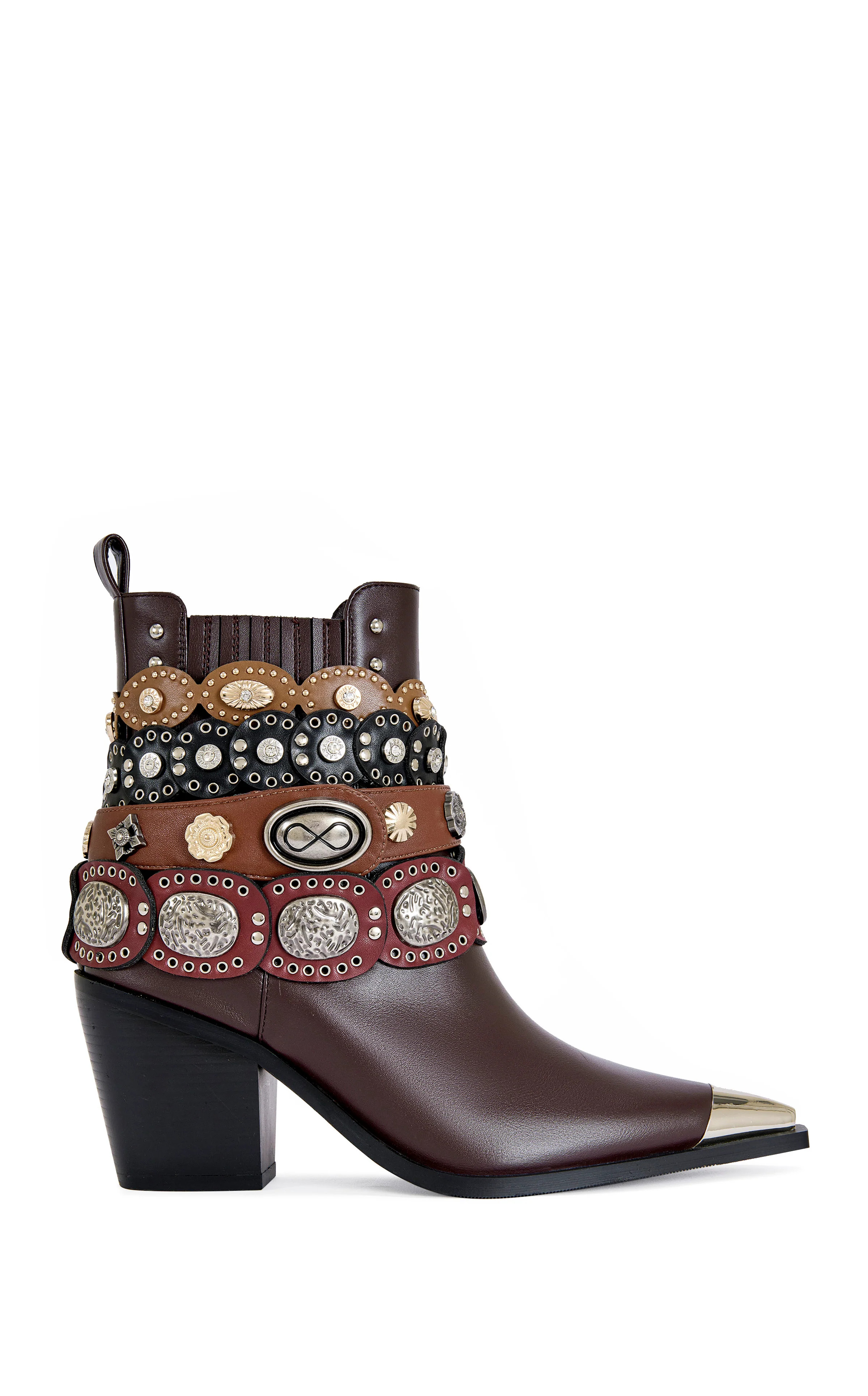 DUSAN-CHOCOLATE BELTED WESTERN BOOTIE | Azalea Wang