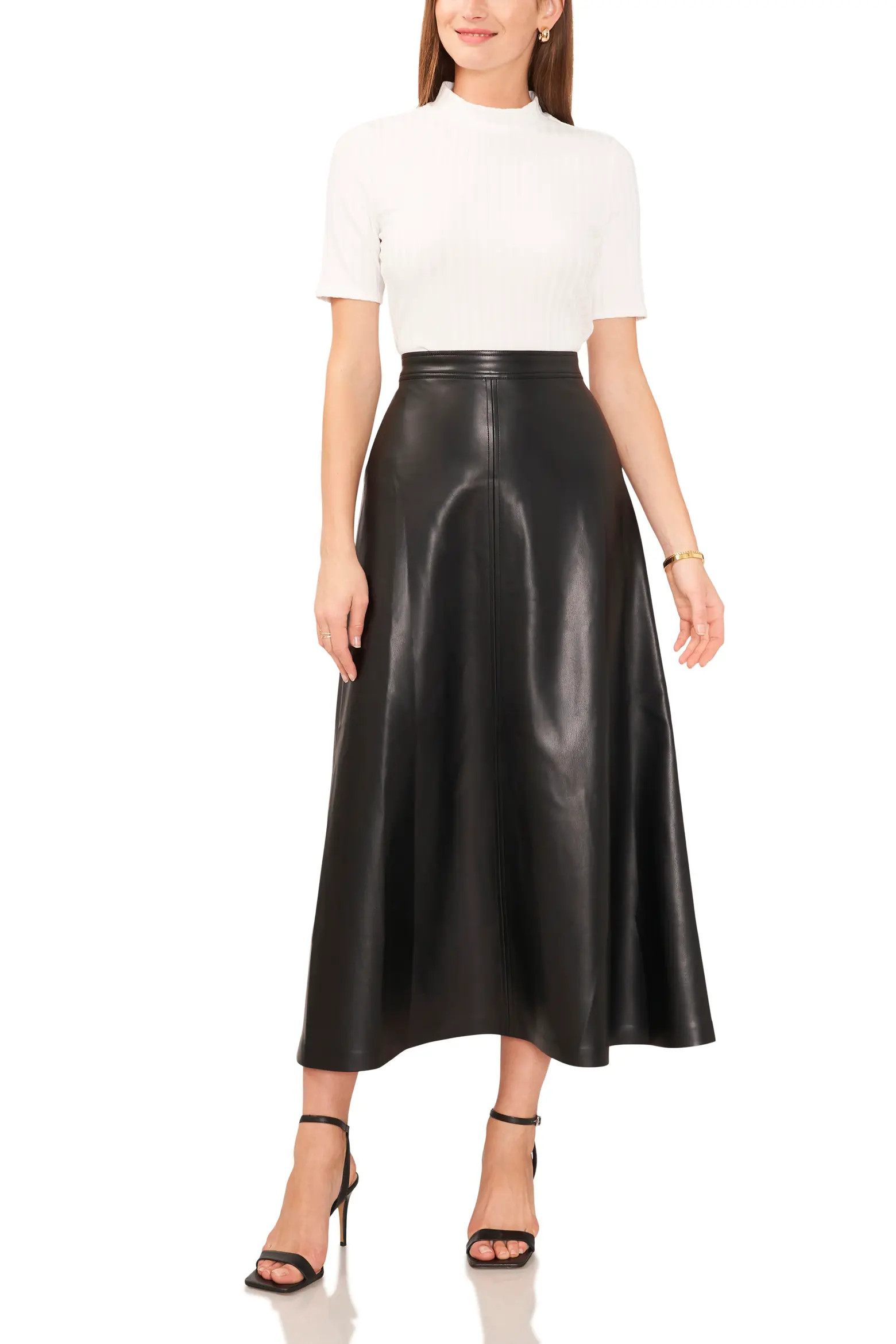 Faux Leather A-Line Skirt (Women) | Nordstrom | Nordstrom