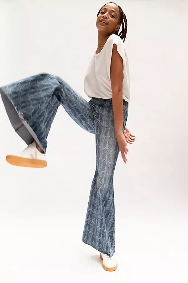 Just float on printed clearance flare jeans