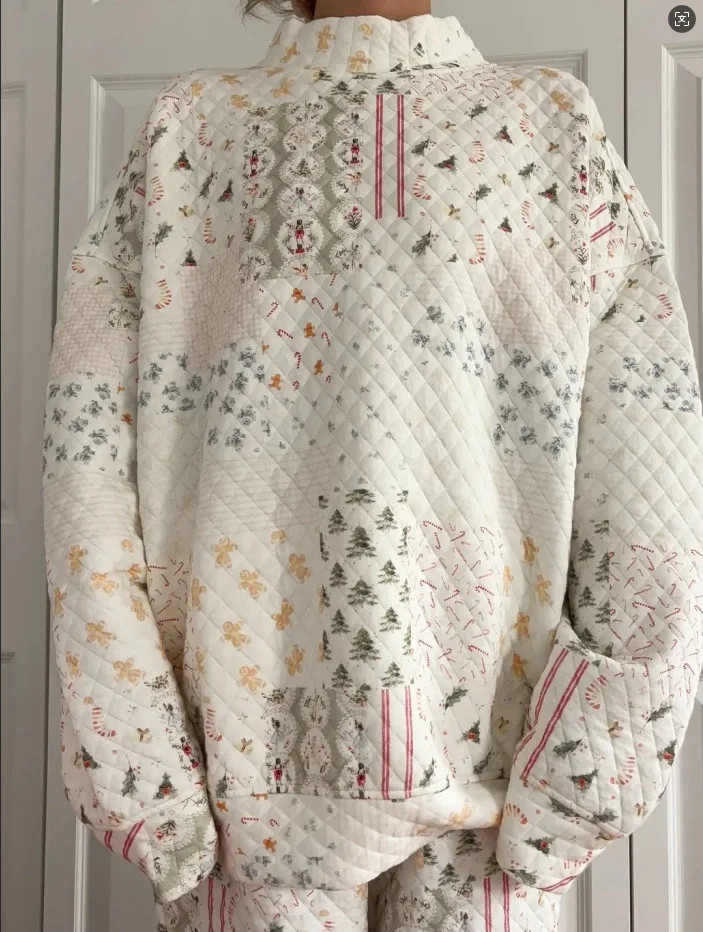 Christmas Holiday Quilted Mockneck Sweatshirt Set– Cozy Unisex Pullover, Winter Quilted Crewnec... | Walmart (US)